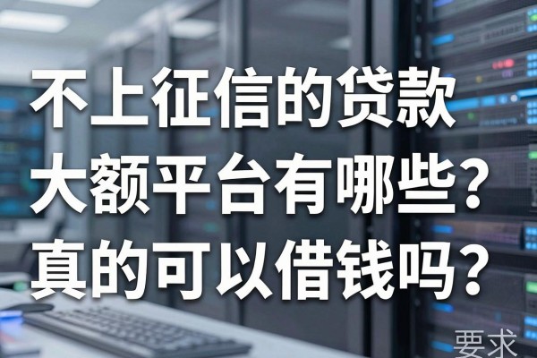 不上征信的贷款大额平台有哪些？真的可以借钱吗？