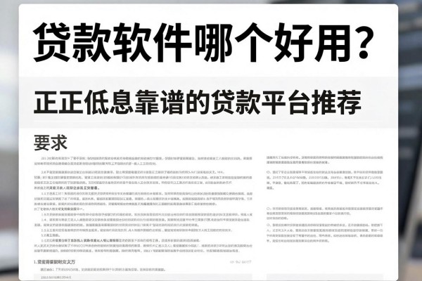 贷款软件哪个好用？正规低息靠谱的贷款平台推荐
