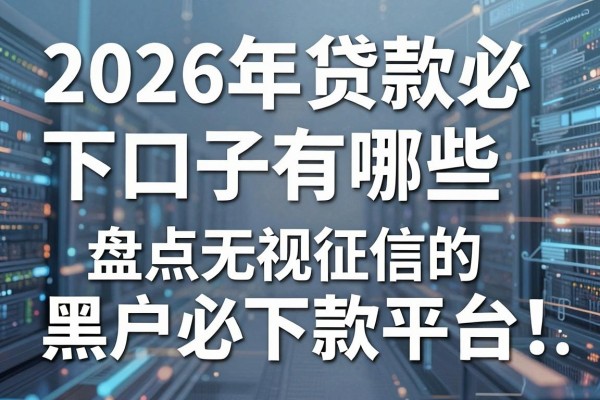 2026年贷款必下口子有哪些，盘点无视征信的黑户必下款平台