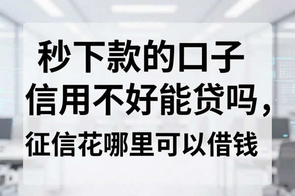 秒下款的口子信用不好能贷吗，征信花哪里可以借钱秒下款