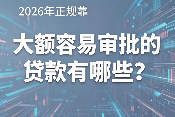 大额容易审批的贷款有哪些？2026年正规靠谱的大额贷款平台推荐