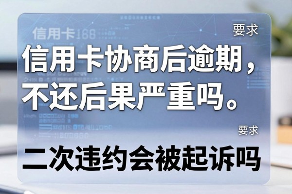信用卡协商后逾期不还后果严重吗，二次违约会被起诉吗
