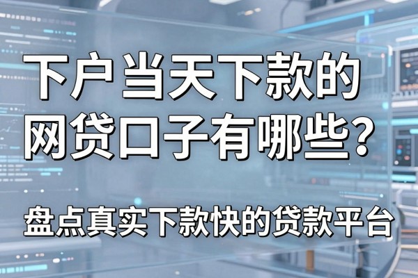 下户当天下款的网贷口子有哪些？盘点真实下款快的贷款平台